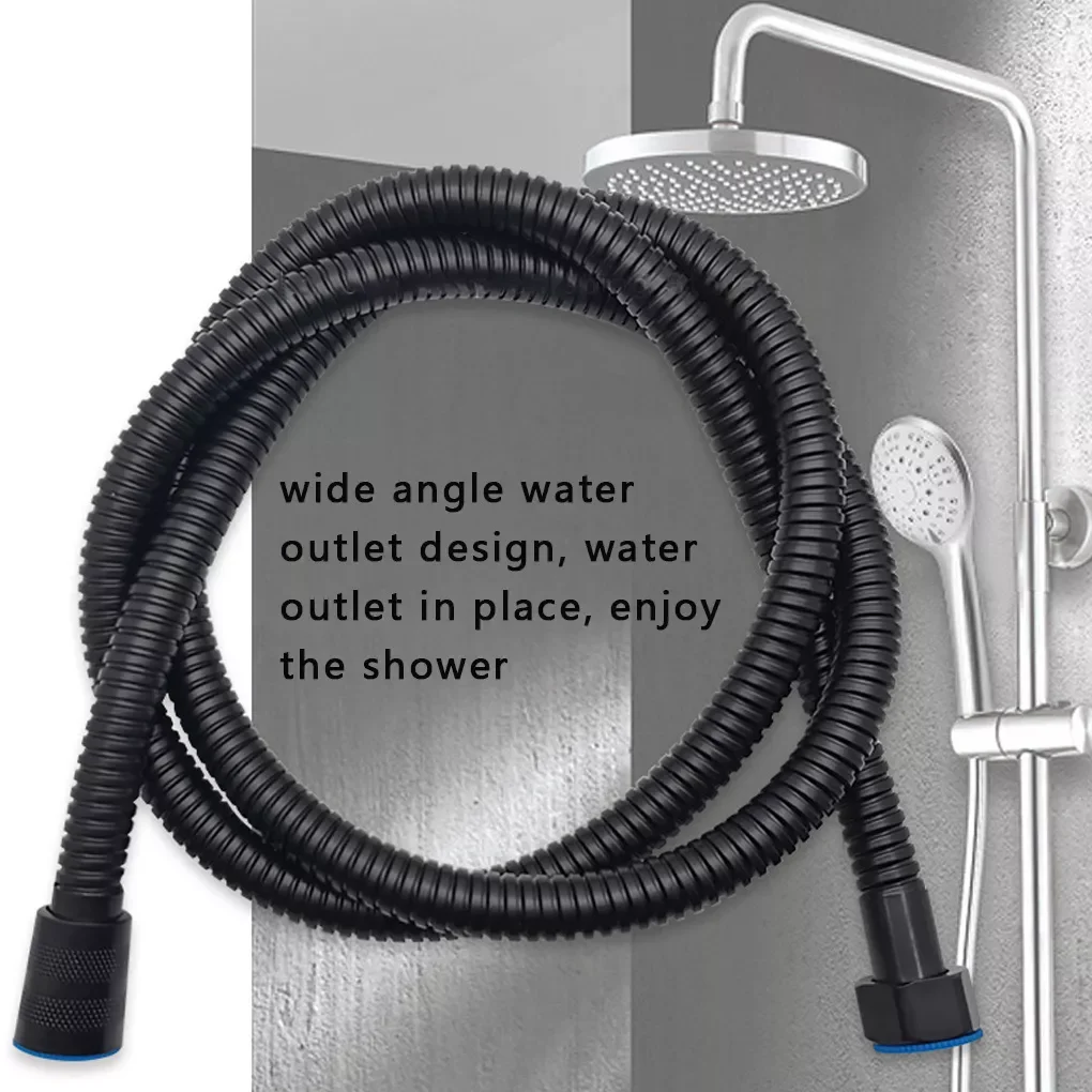 

Black Stainless Shower Head Hose Bathroom Shower Hose Handheld Shower Water Pipe Fittings Replacement Soft Water Pipe G1/2