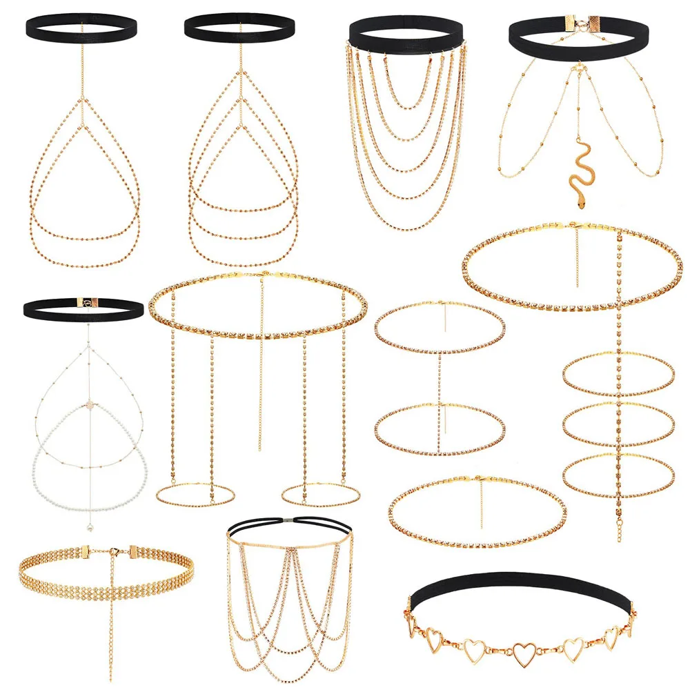 

Crystal Leg Chain Thigh Jewelry Gold Thigh Chains Snake Body Glitter Jewelry for Women Boho Layered Body Chain Summer Holiday