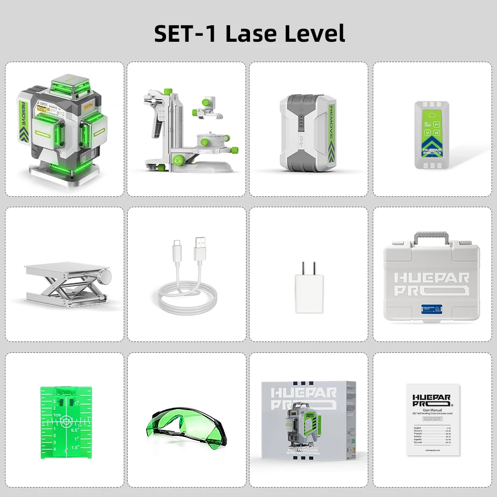

Huepar Professional Laser Level 4D ZK04CG