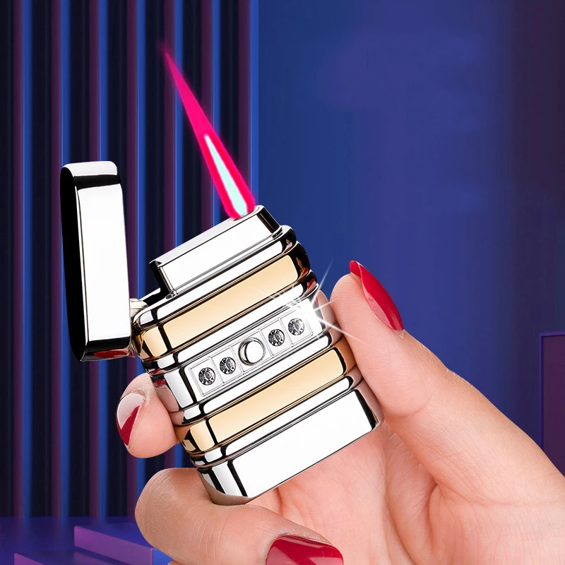 Red Flame Torch Turbo Butane Inflated Gas Lighter Replaceabl