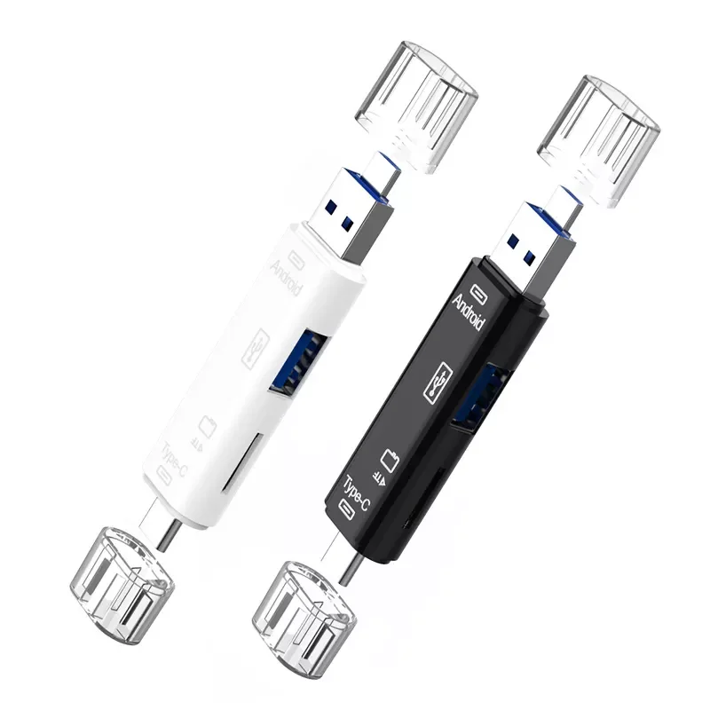 

New Usb 2.0 Usb/Type C/Tf/Micro Usb/SD Memory Card Reader OTG Card Reader Adapter 5 in 1 Multifunction Mobile Phone Accessories