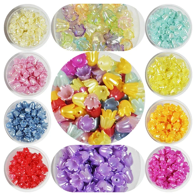 

DIY10MM 50/100/200pcs beads accessories Pandora charm bracelet handmade with colored streamer glass beads