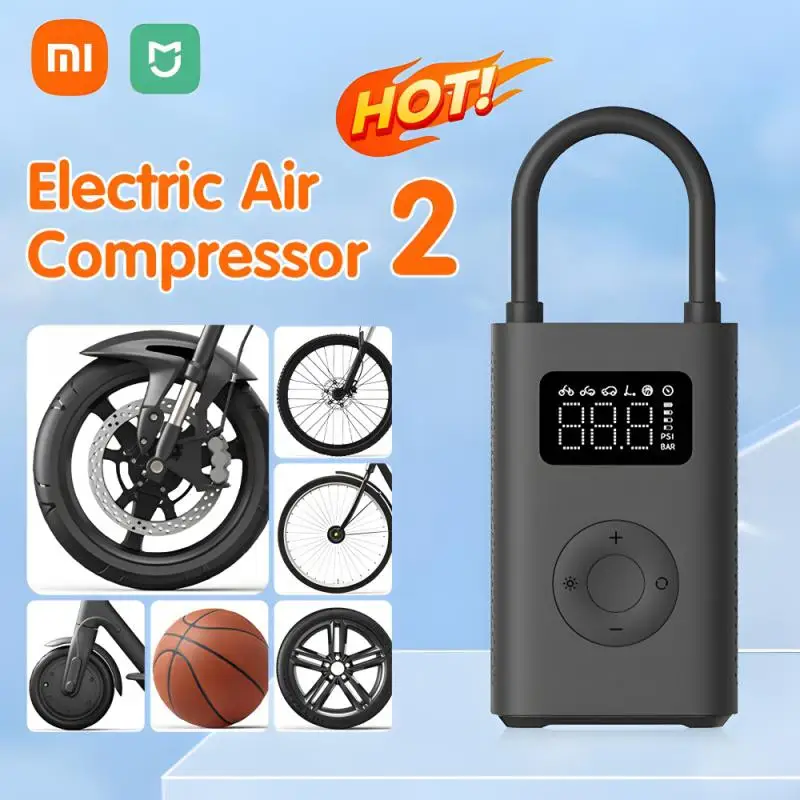 

2023 New Xiaomi Mijia Air Compressor 2 Portable Universal Electric Air Pump 2 Tire Sensor Mi Inflatable Treasure 2 for Car Bike
