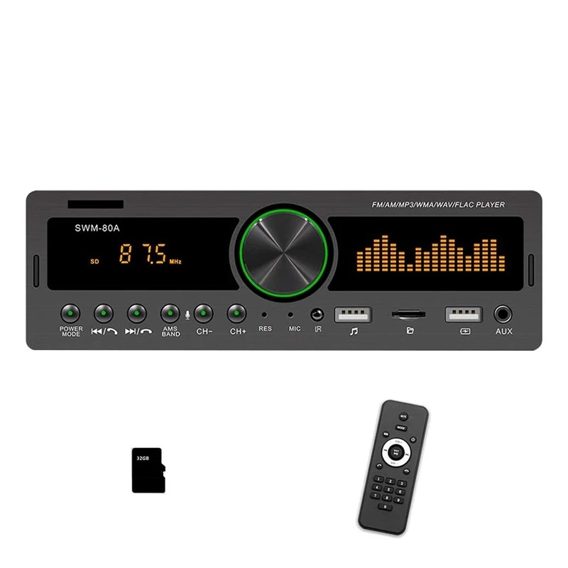 

Single Din Car Stereo Autoradio One-Tap Voice Assistant Bluetooth Audio Receiver/Hands-Free Calling AM/FM Radio