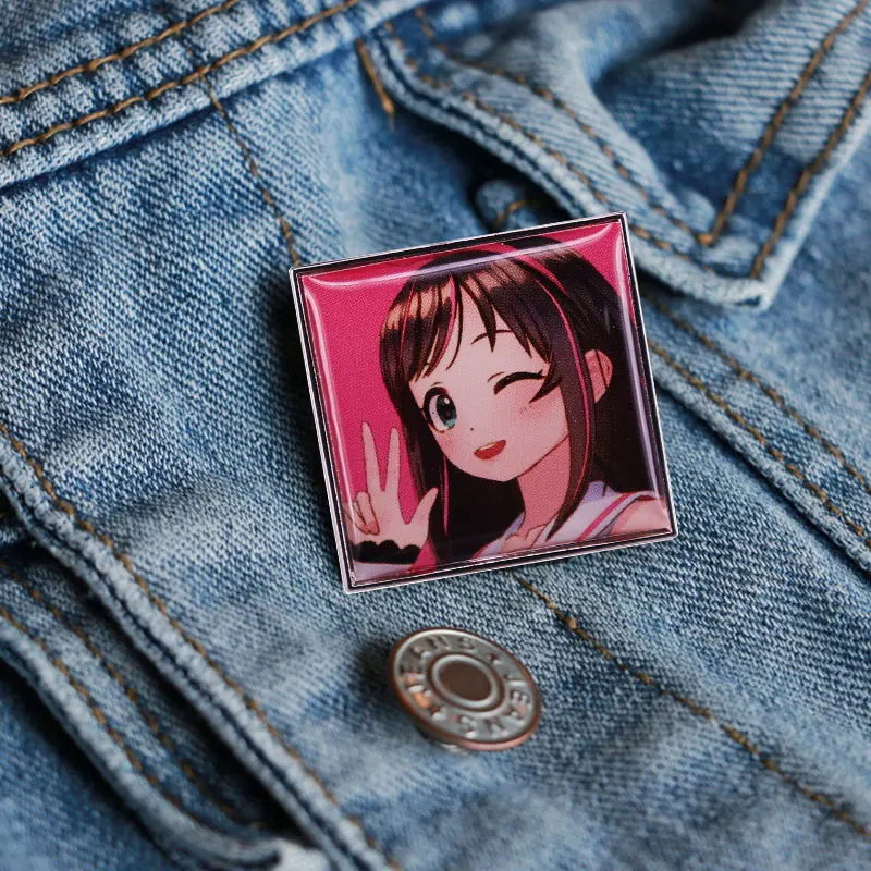 Эмалированная Заколка-значок с V-образным знаком для девочек