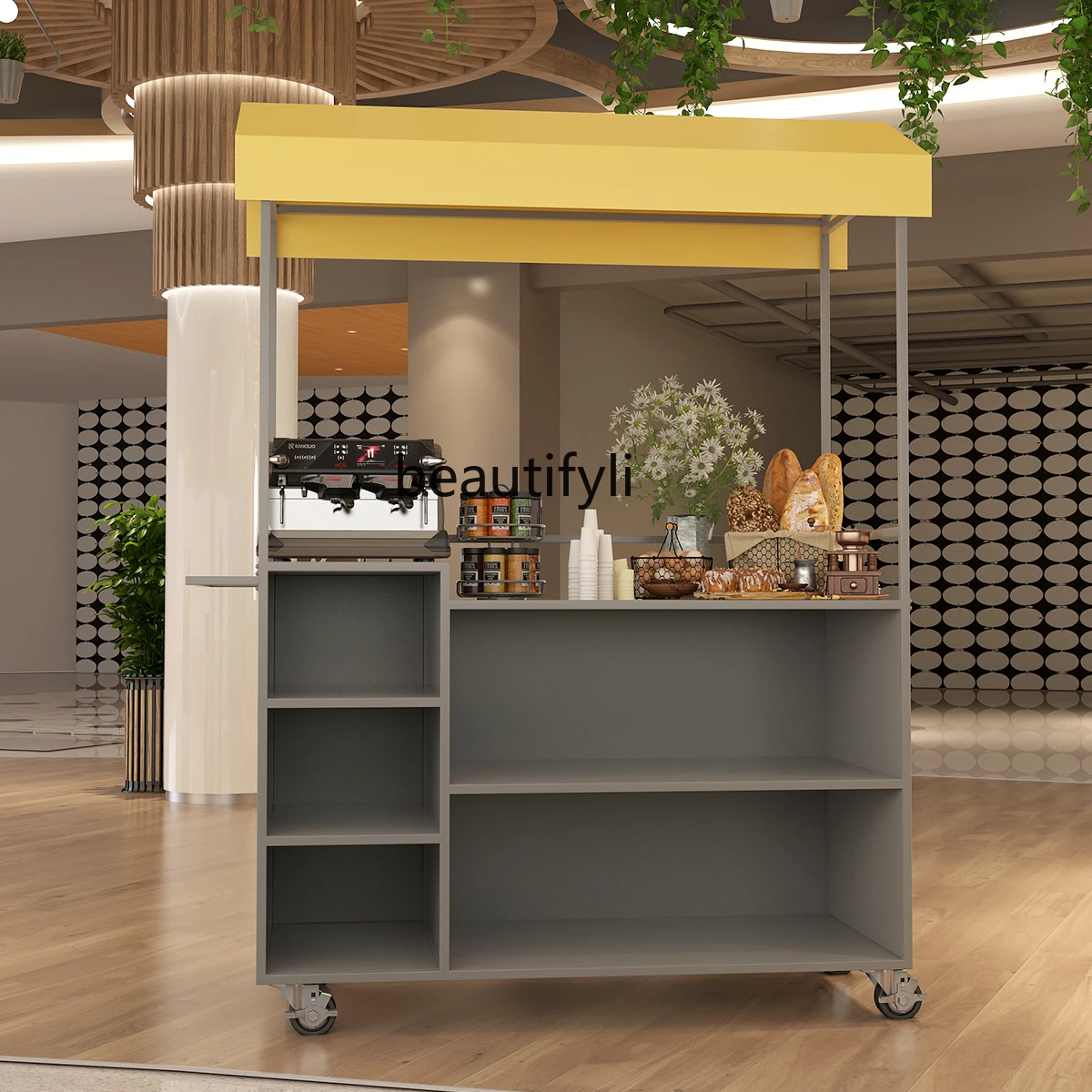 Наружная витрина тележка для ночного рынка. Мобильная тележка. Мобильный