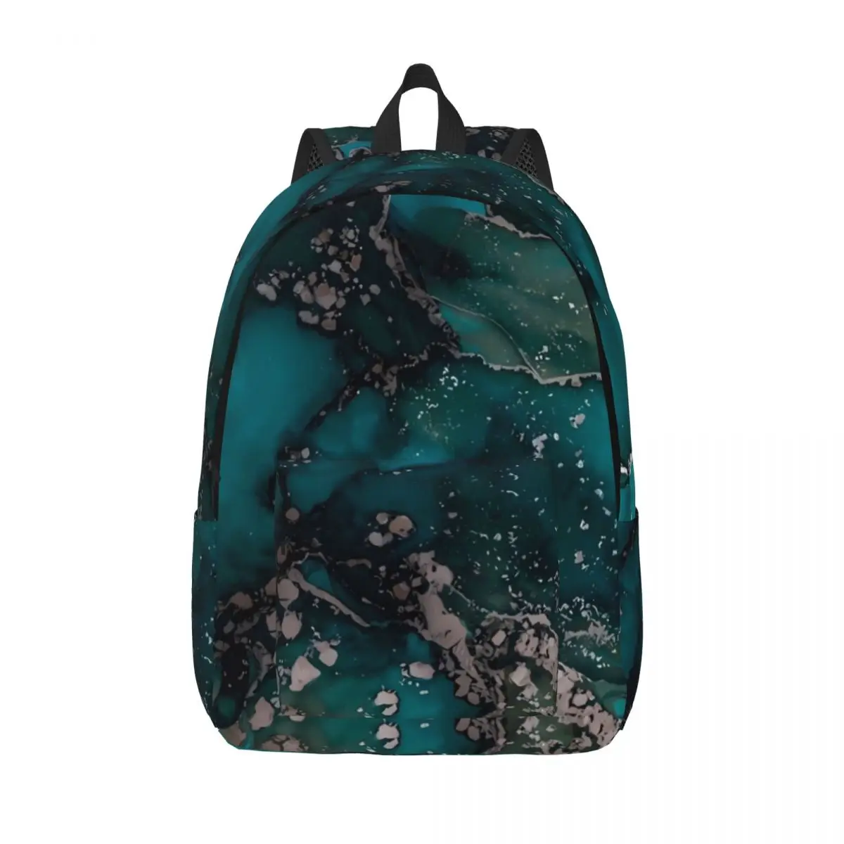 

Abstract Moss Print Backpack Marble Print Travel Backpacks Women Custom Lightweight High School Bags Casual Rucksack