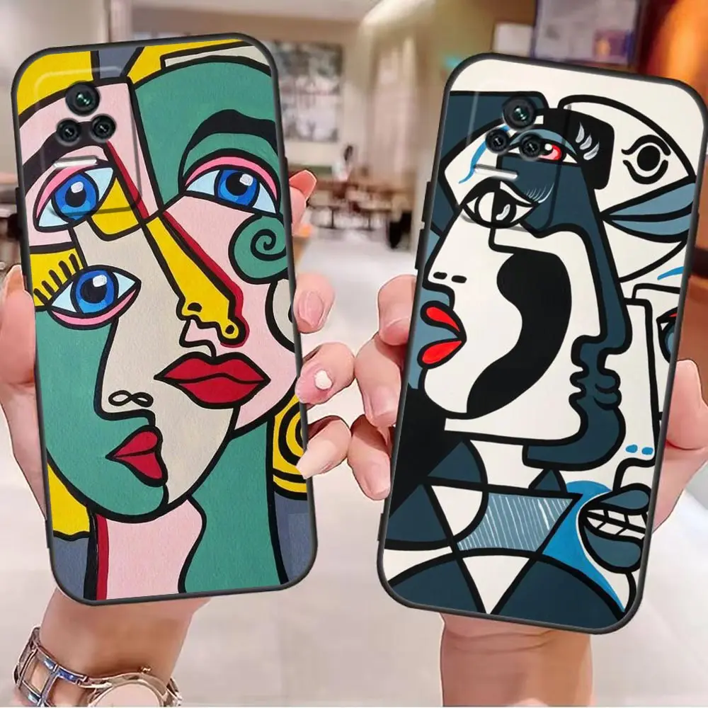 

Retro P-Picasso Abstract Art Painting Case For Redmi K50 Case For Redmi K50 K40 K40S 10C 10 9T 9C 9A 9 8A 8 7A 7 6A 6 Pro Plus