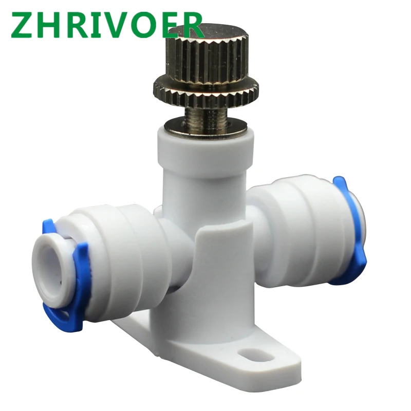 RO Water Flow Adjust Valve Regulator Waterflow Control Valve Connector Fitting Water Speed Controller Reverse Osmosis 1/4 Hose 3pcs 1 4 inch flow control valve ro reverse osmosis membrane water purifier waste water than the regulator control valve
