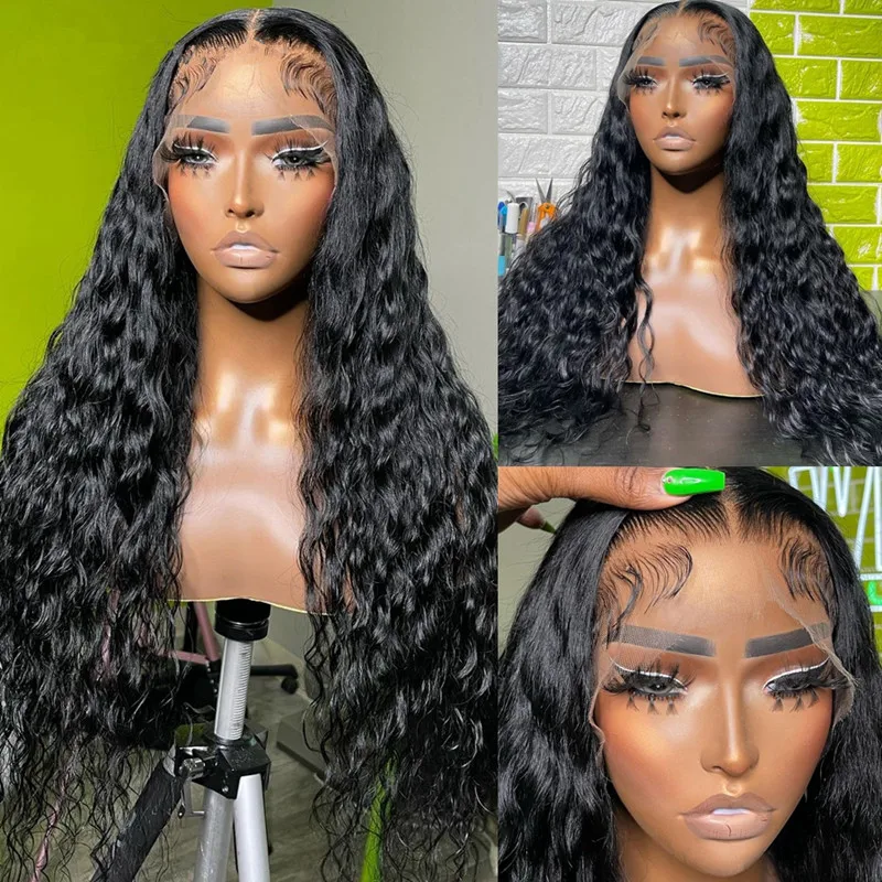 

Preplucked Soft 26 Inch Long 180% Density Glueless Natural Black Kinky Curly Lace Front Wig With BabyHair Heat Temperature Daily