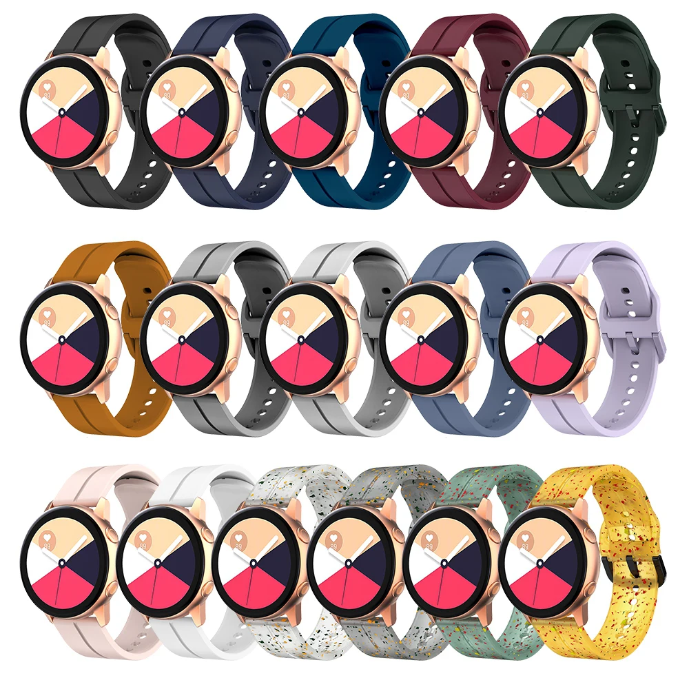 20m 22mm Sport Silicone Band For Samsung Watch Active2 44mm 40mm/Galaxy Watch3 45mm 41mm/Galaxy Watch 46mm 42mm/S3 Watchband