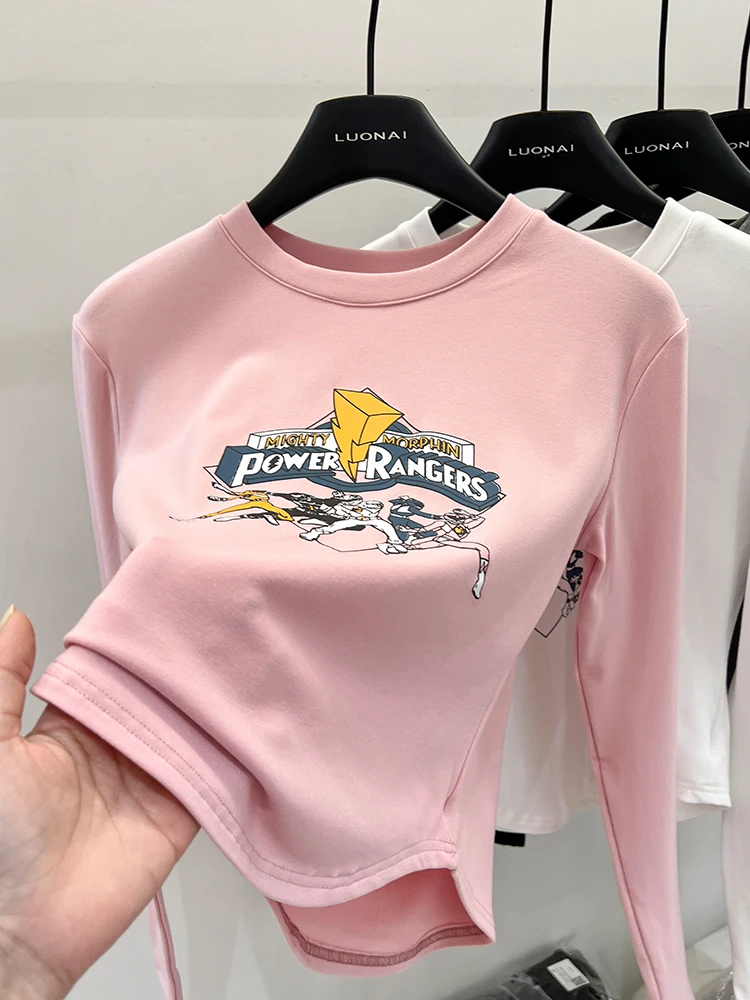 

Женская Винтажная Футболка с принтом, круглым вырезом и длинным рукавом