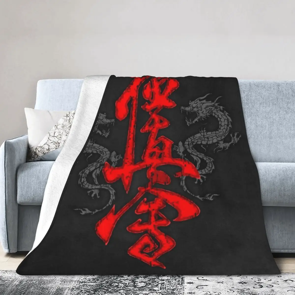 

Kyokushin Karate Blanket Bed Thick Fitted Double Bed Ultralight Baby Blanket Anti-pilling microfiber washable Harajuku totem