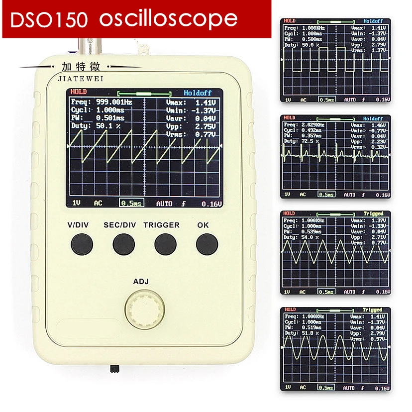 

Assembled DSO150 Oscilloscope Digital Multimeter with Latest Firmware BNC Probe Included Data oscilloscope meter Output