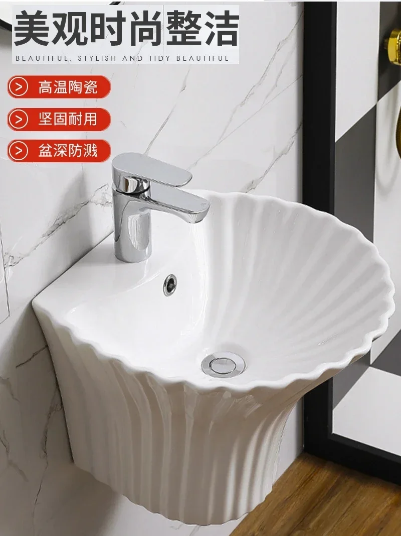 

Wash Basin Small Apartment Inter-Platform Basin Ceramic Hanging Wash Basin Washbasin Sink Balcony Bathroom Table