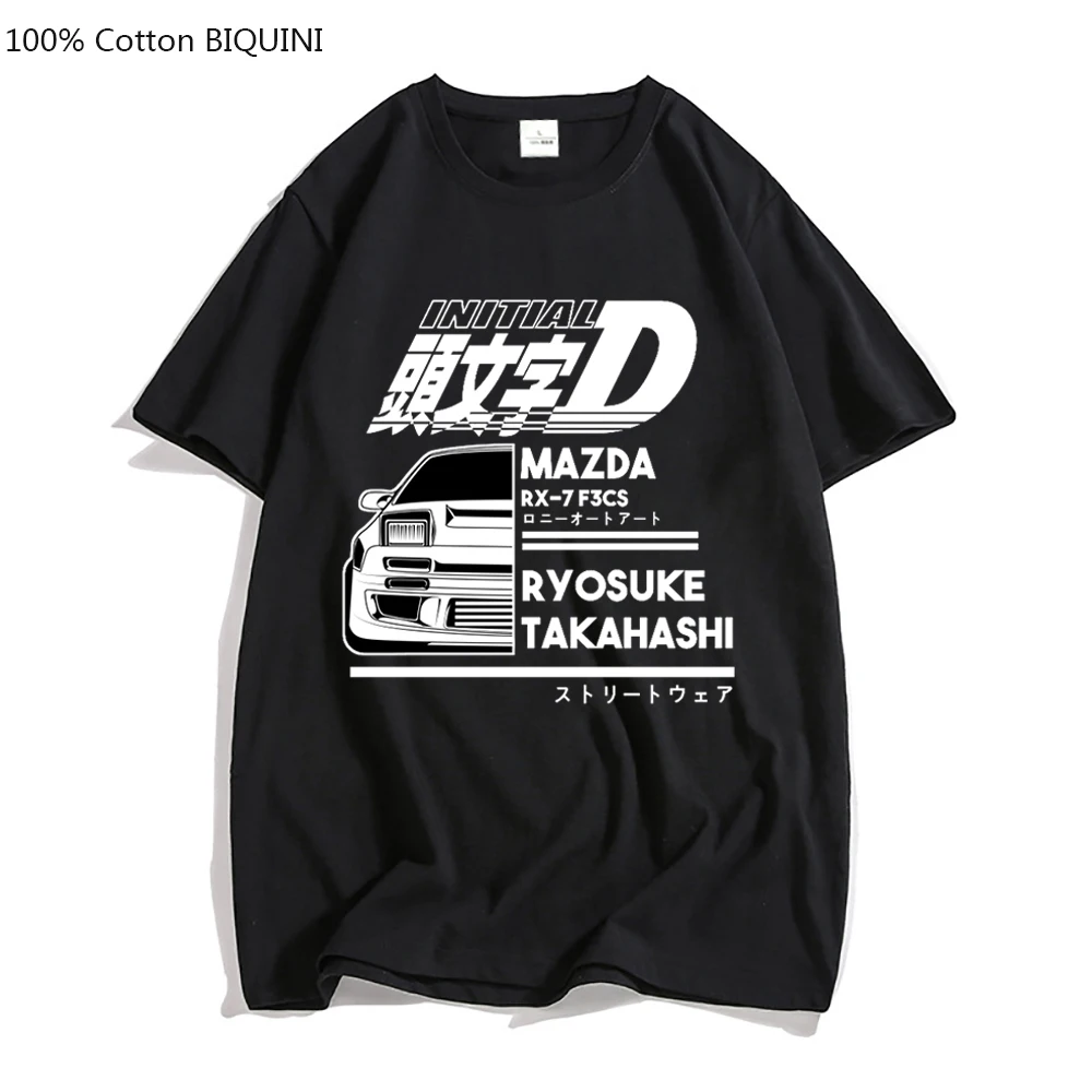 Ae86 Initial D Аниме Футболка Унисекс Летняя Повседневная С Круглым Вырезом И Коротким