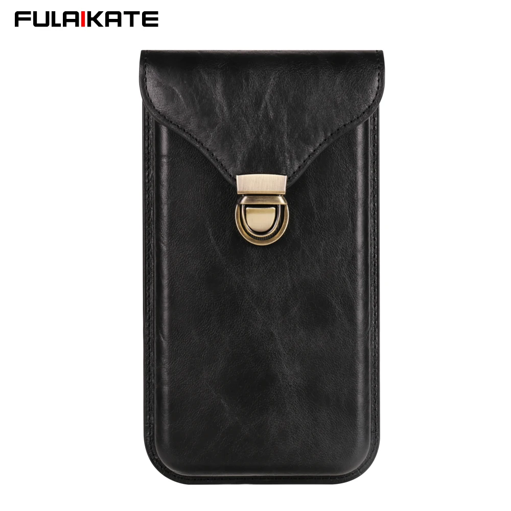 

FULAIKATE 6.1"-6.7" Retro Vertical Waist Phone Bag for iPhone 14 Pro Max Men's Outdoor Pouch for Samsung Galaxy S23 Plus Holster