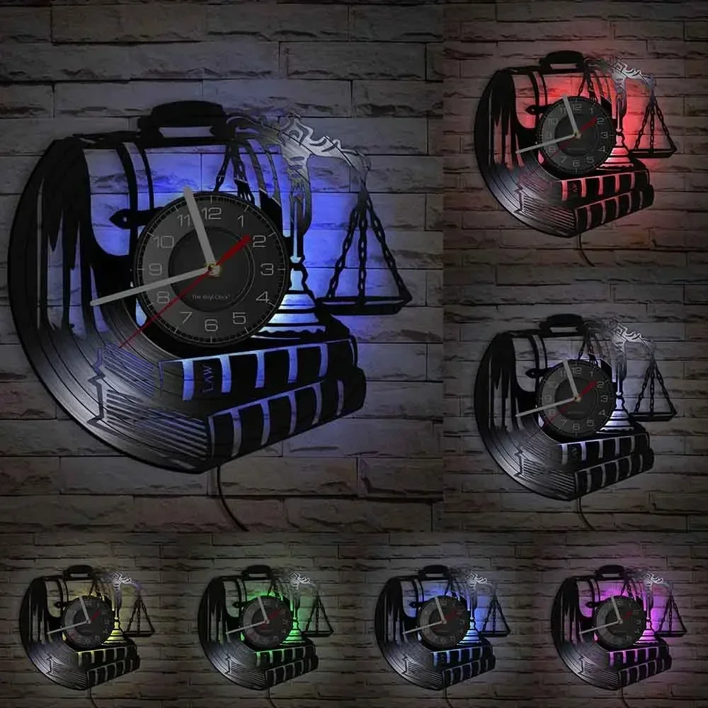 Настенные часы с виниловой пластиной в винтажном стиле