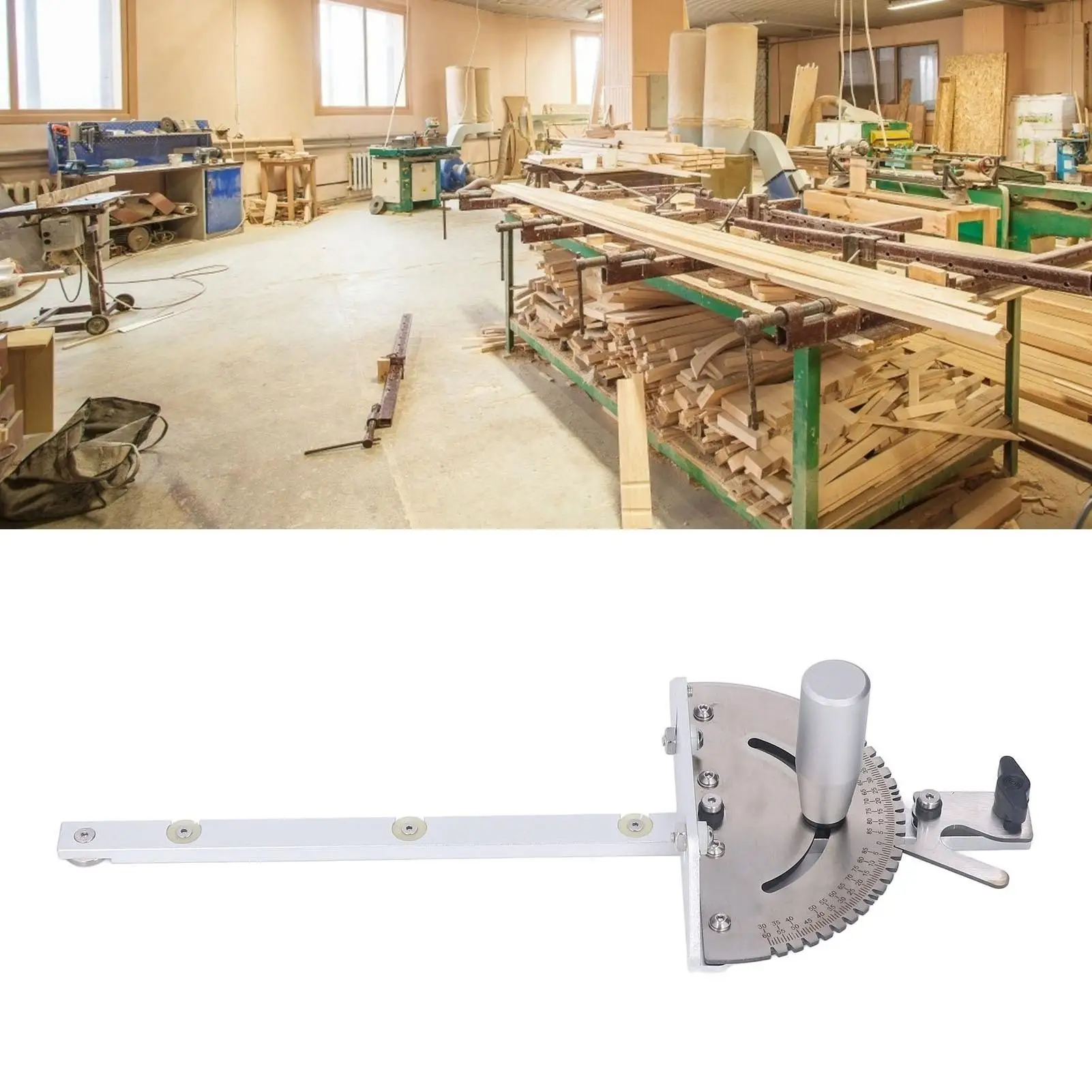 Регулируемый торцовочный калибр настольной пилы с прозрачной шкалой — прочный