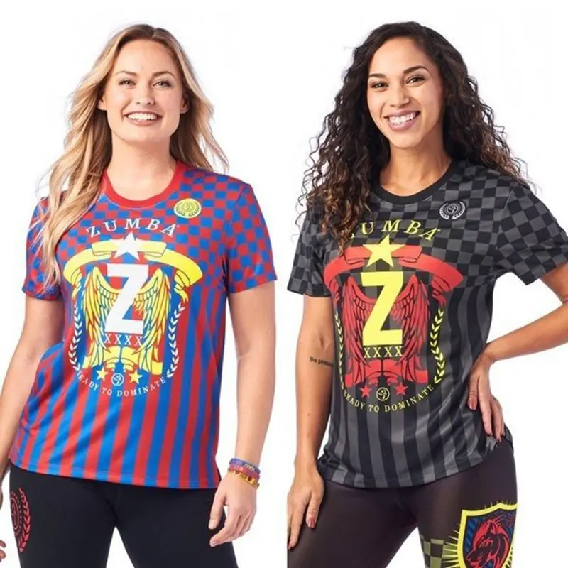 

Одежда Zumba, новинка, дешевая Женская одежда для йоги, одежда для аэробики, бега, фитнеса, одежда zumba с коротким рукавом, футболка, мужские спор...