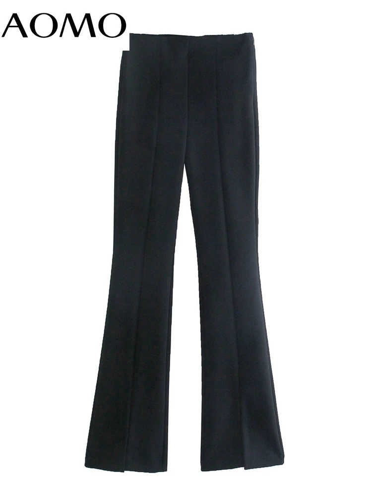 

AOMO 2022 Fashion Women Black Slim Long Pants Trousers Office Lady Elegant Pants Pantalon JE56A