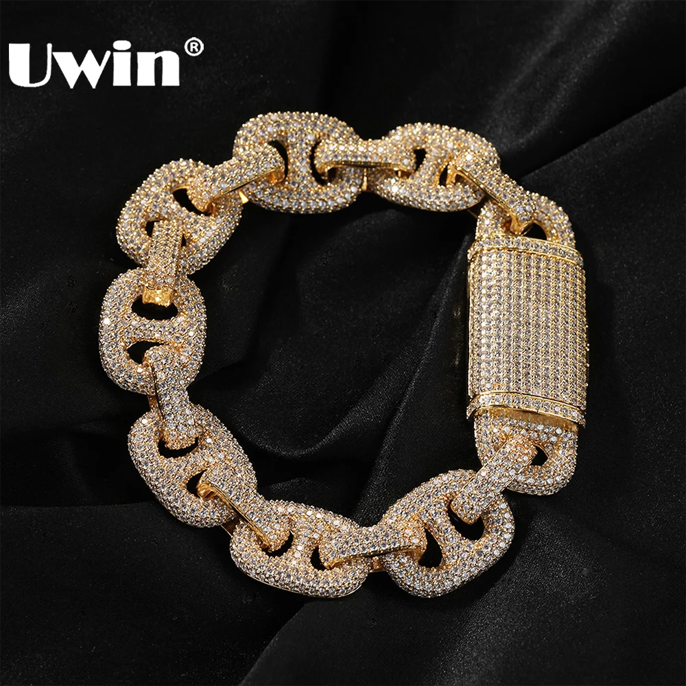 Браслеты-цепочки UWIN в форме свиньи с фианитом украшения для мужчин и женщин