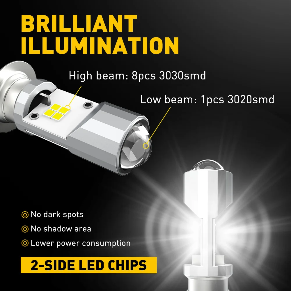 Фото 1 шт. AUXITO P15D P15D-25-1 PX15D T19 H6M светодиодная лампа для фар мотоцикла Hi-Lo Beam скутер мопед передняя лампа 12 В 24 В постоянного тока №3