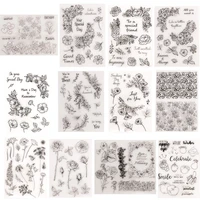 new arrivals flowers plants clear stamps for diy scrapbooking card fairy rubber stamp making album photo crafts decoration