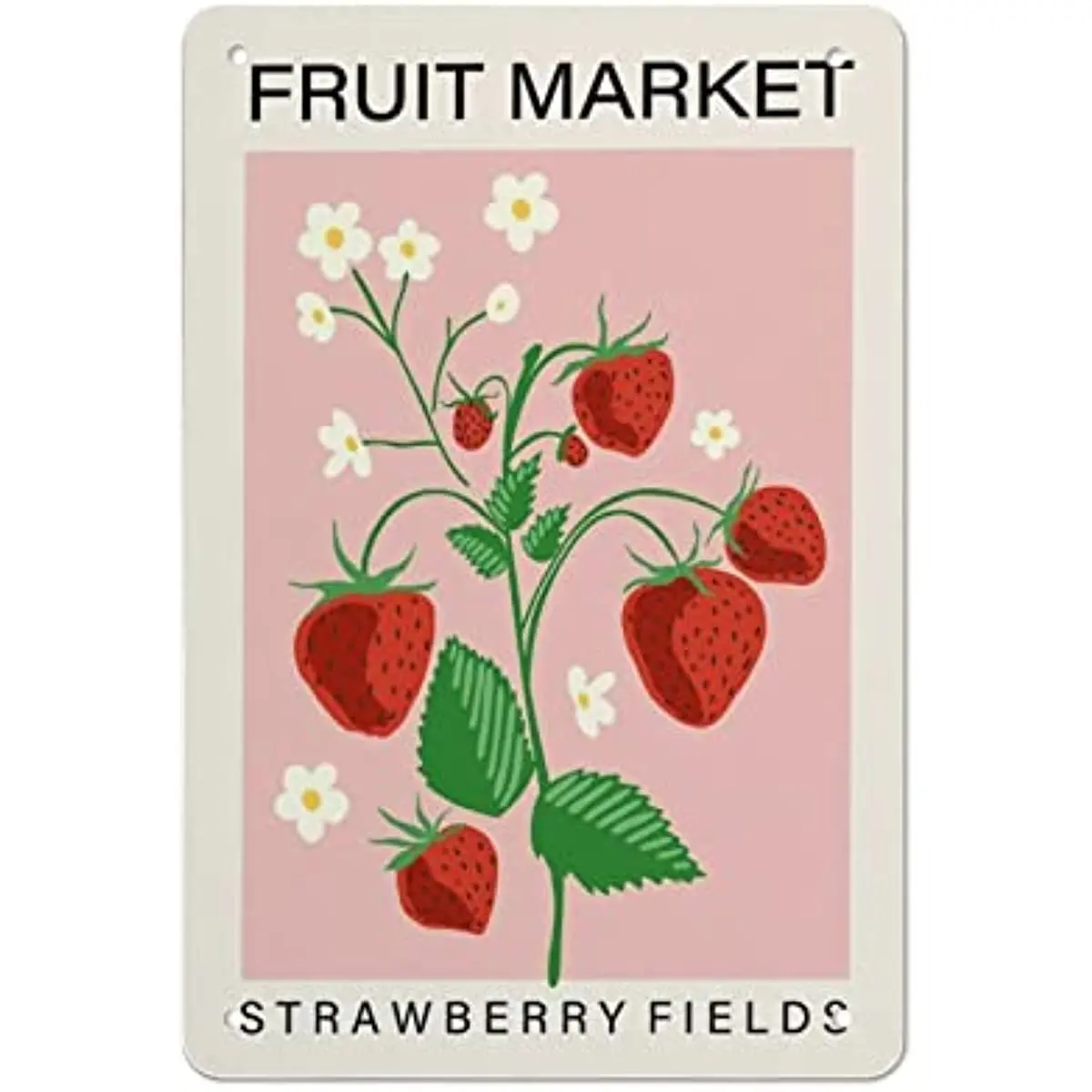 

Strawberry Fruit Print Kitchen Art Print Food Art Pink Home Decor Dining Room Retro Signs Home Decoration Gifts