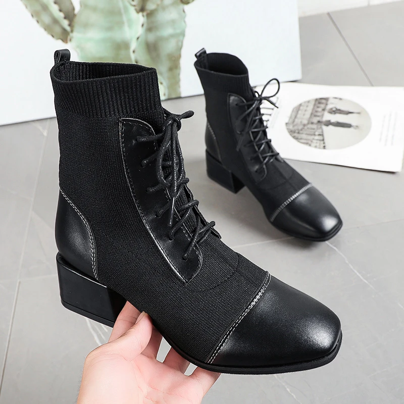

Women's Short Boots Autumn and Winter New Fashion Round Head Square Heel Non-slip Comfortable Casual Boots Fashion Boots