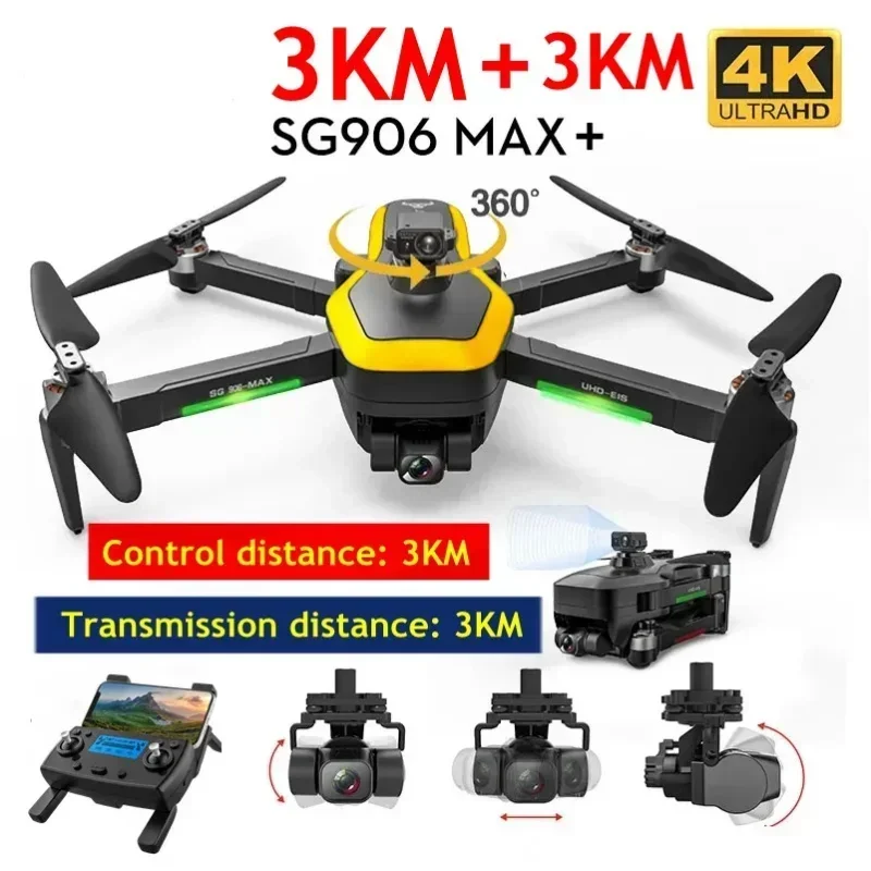 

HJ SG906 MAX MAX1 With 3 Axis Gimbal EIS Camera Professional GPS 4K Drone Profesional Obstacle Avoidance Dron RC QuadcopterToy
