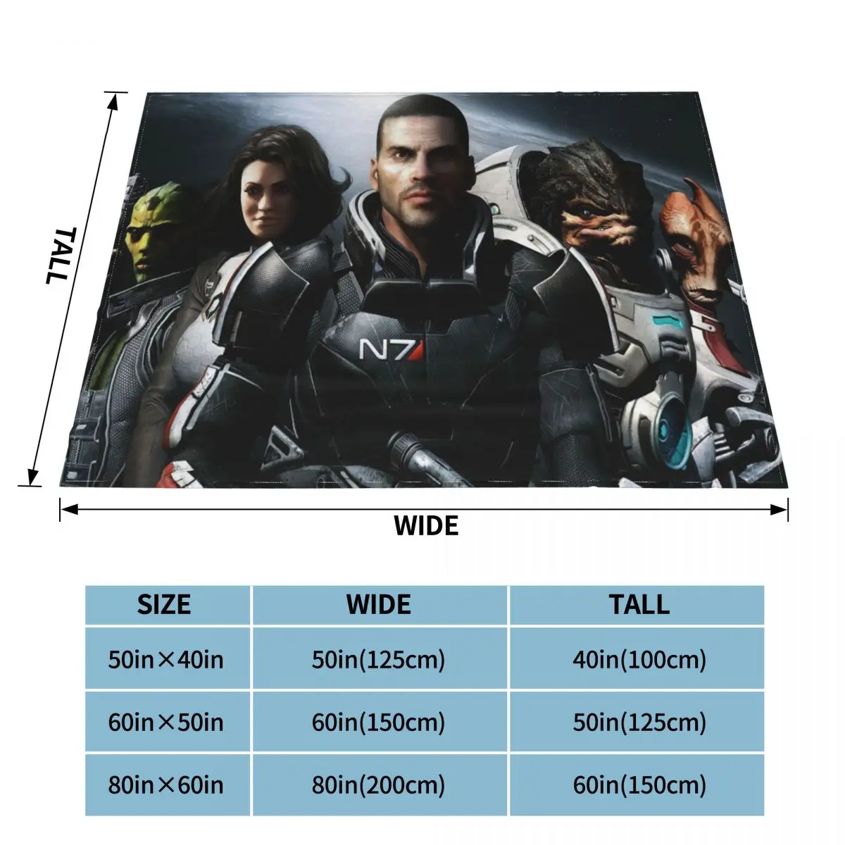 Игровое одеяло Mass Effect Asari Фланелевое мягкое флисовое покрывало | Дом и сад