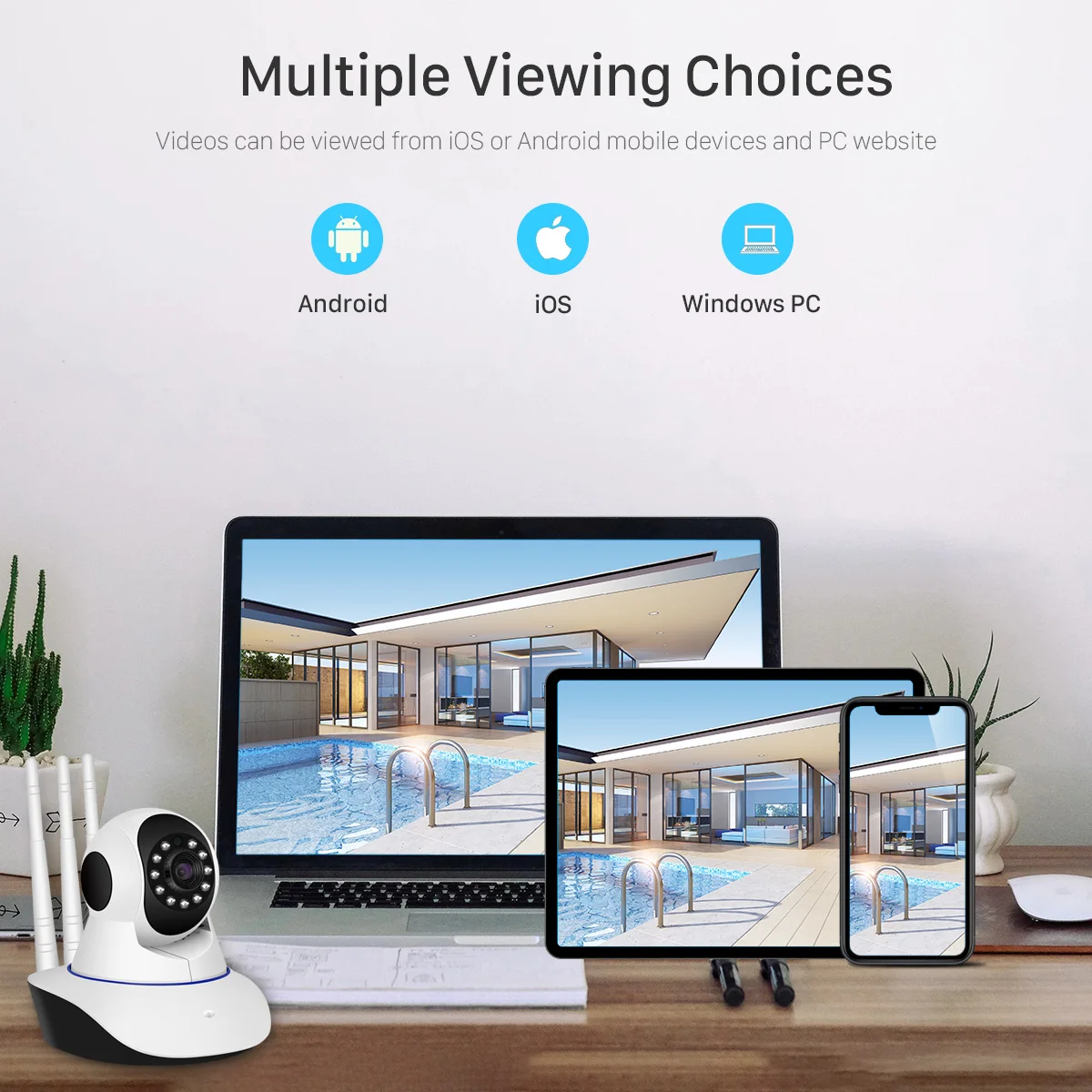 3MP PTZ IP Camera Indoor WiFi Pet Baby Monitor Auto Tracking CCTV Home Security Audio IR Night Video Surveillance |