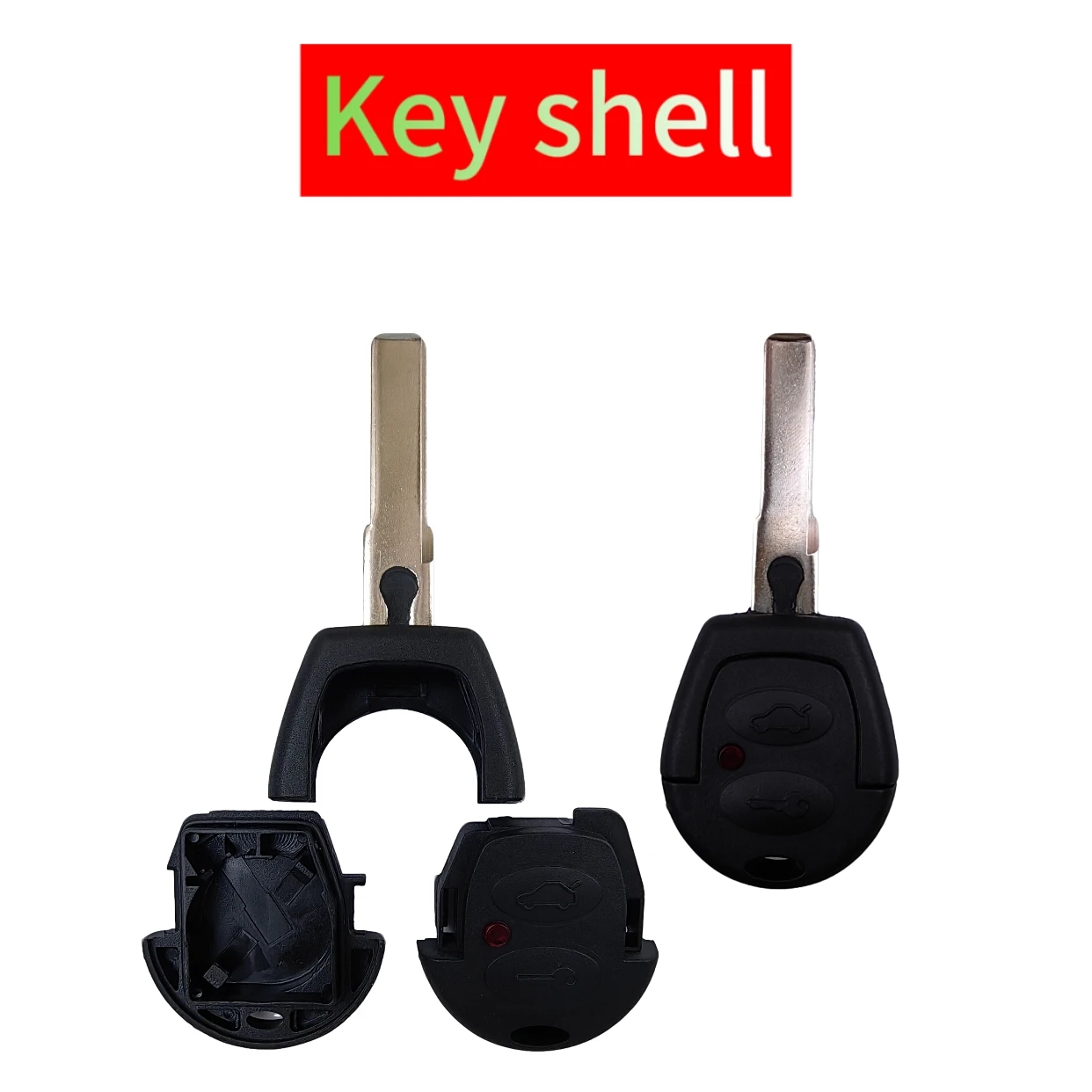 Фото Корпус ключа-пульта для автомобиля VW Polo Golf Jetta Sharan Seat Leon SKODA FABIA OCTAVIA, 2 кнопки, с возможностью установки вырезанного ключа №1