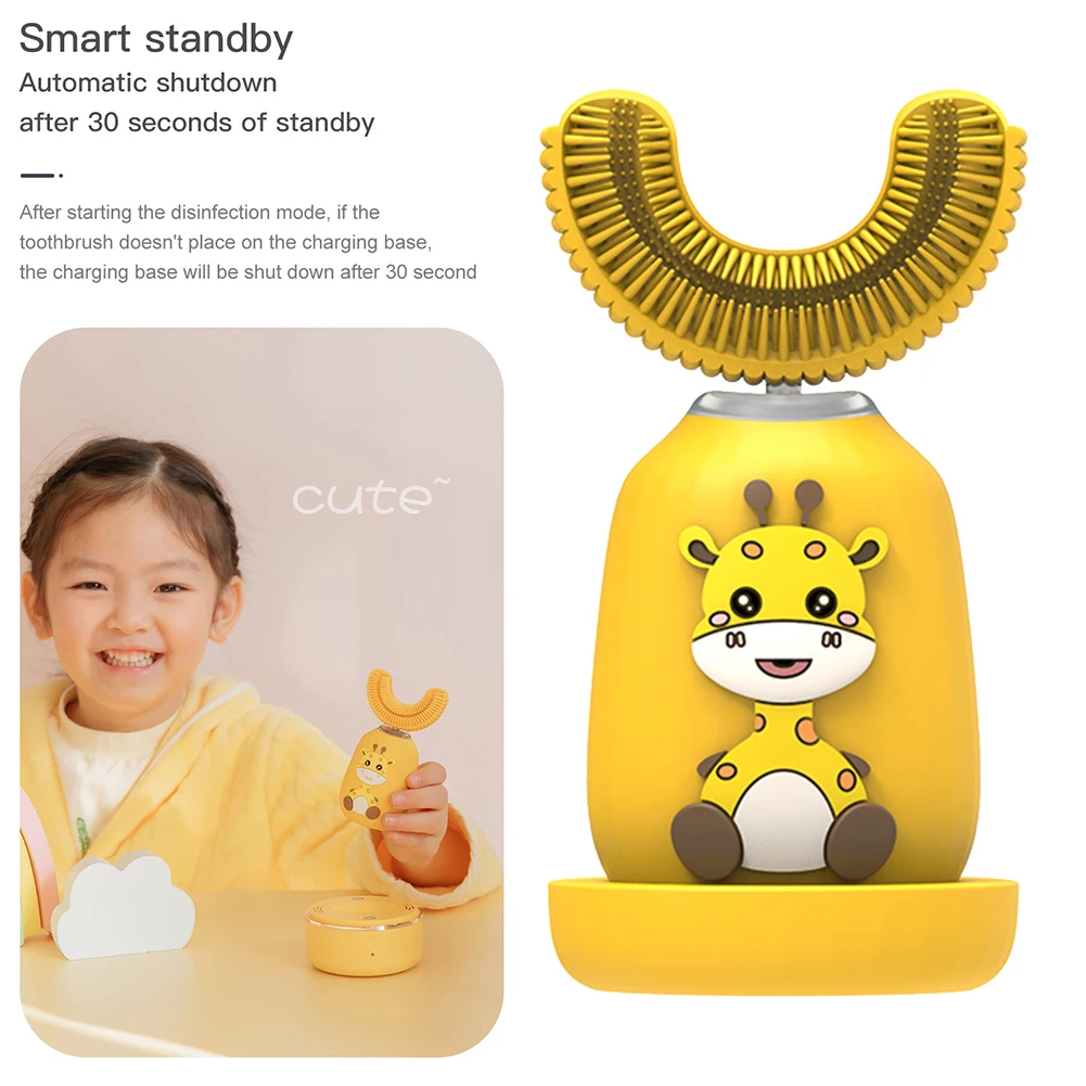 

Smart Cartoon U Shape Automatic U-shaped Children Cartoon Pattern Ultrasonic Toothbrush Waterproof Teethbrush