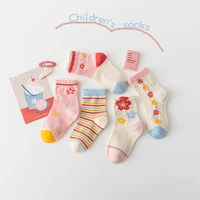5 pairschildrens cotton socks small floral cotton comfortable socks for boys and girls