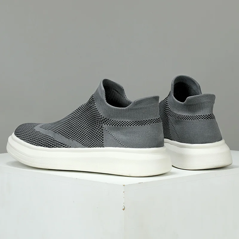 SALUDAS Male Shoes Running Shoes Slip On Shoes Sneakers Casual Athletic Breathable Mesh Knit Slip-On Loafer Walking Shoes