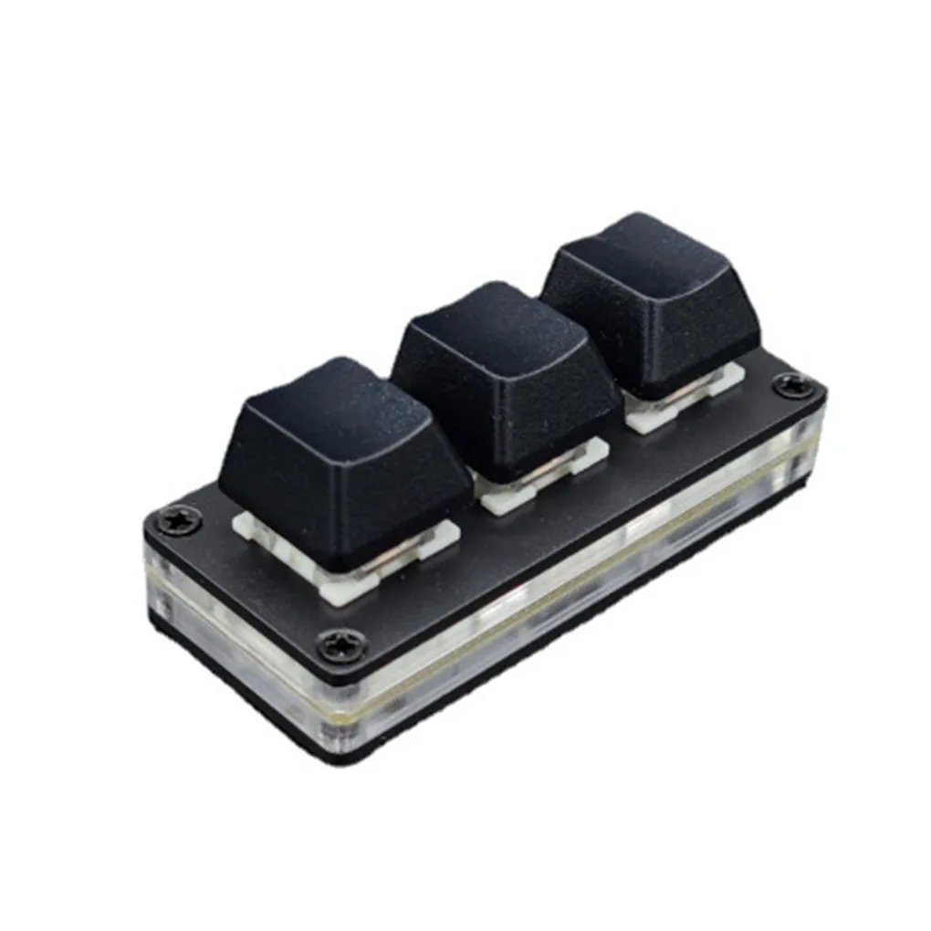 

Office 3 Buttons Paste Gaming Keyboard Multifunctional Mechanical Mini Keypad Multimedia Programmable Key Board Black