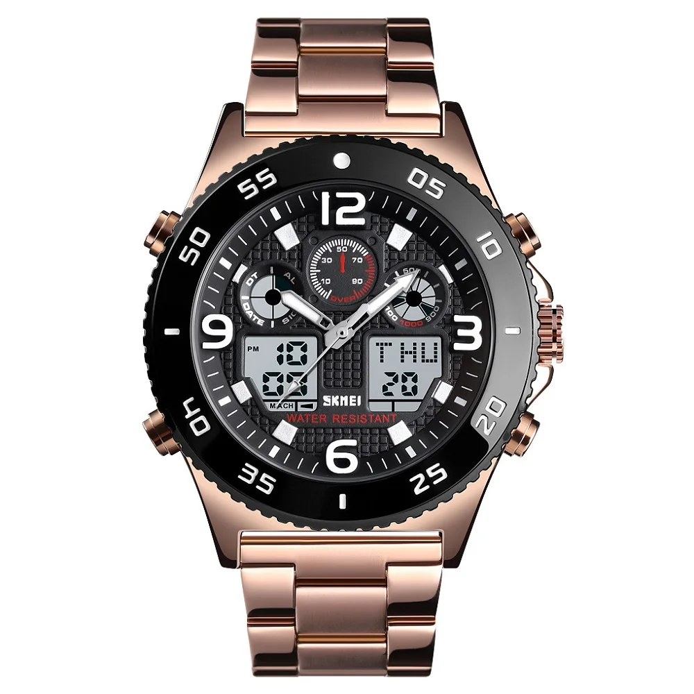 

Men Digital Watch Luxury Brand SKMEI Stopwatch Chronograph Sport Wristwatch Fashion Men's Stainless Steel Bracelet Alarm Clock