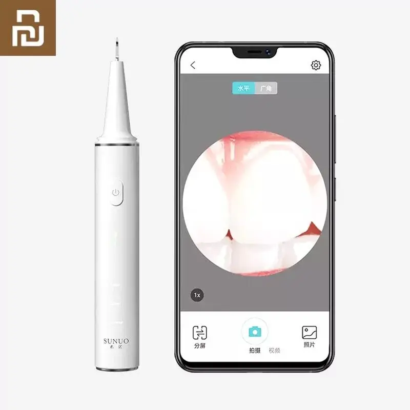 

SUNUO Visual Electric Ultrasonic Dental whitener Scaler Teeth Calculus Tartar Remover Smart App 500W HD endoscope Cleaner Tooth