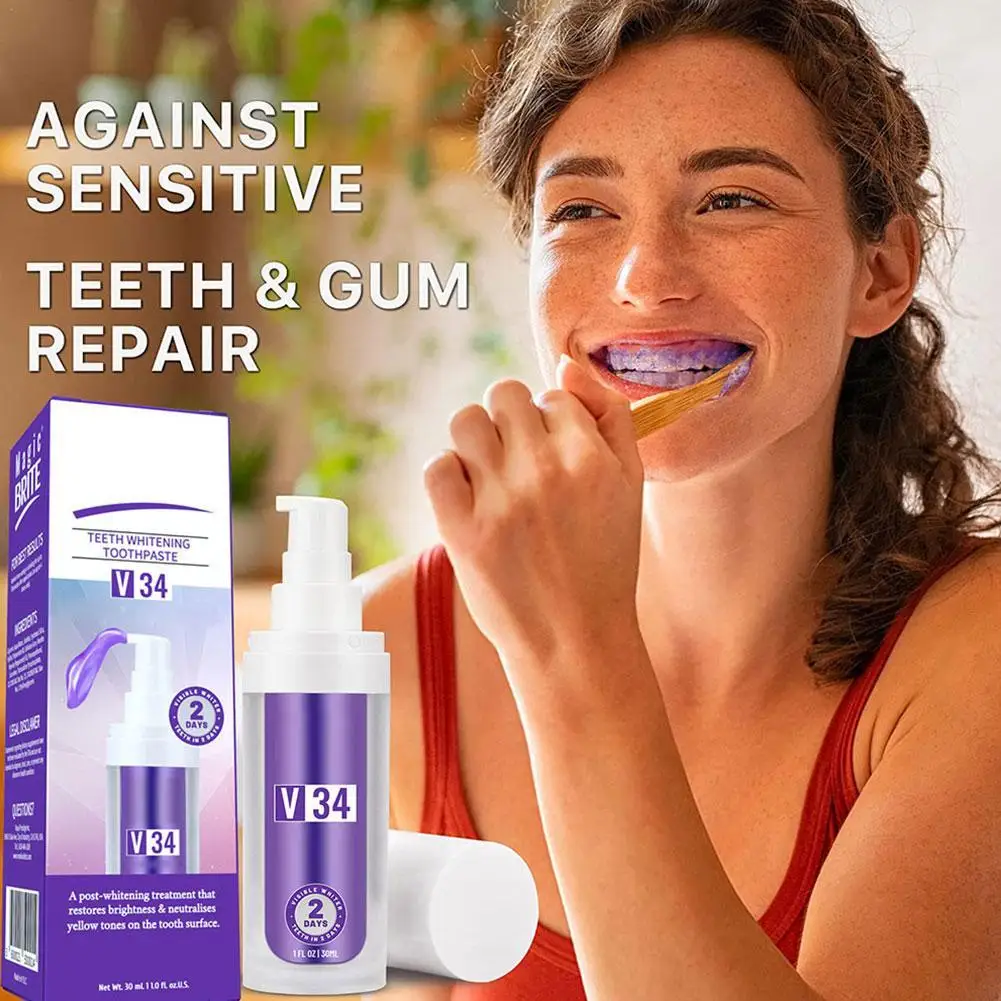 

2023 New Teeth Whitening Mousse Deep Cleaning Cigarette Stains Repair Bright Neutralizes Yellow Tones Dental Plaque Fresh Breath