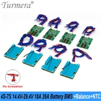 turmera 5s 18v 4s 16 8v 6s 25 2v 7s 29 4v 18a 26a balance bms with ntc for 24v electric bike and 12v 21v screwdriver battery use