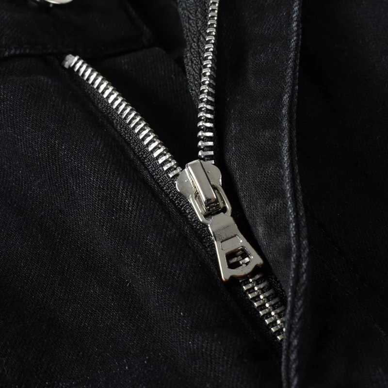 High Street Fashion Men Jeans Retro Black Gray Elastic Skinny Ripped Jeans Men Patched Designer Hip Hop Denim Brand Pants Hombre