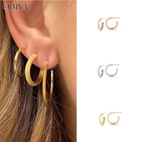 crmya gold silver filled hoop earrings for women punk piercing circle women stud earrings 2022 fashion jewelry wholesale
