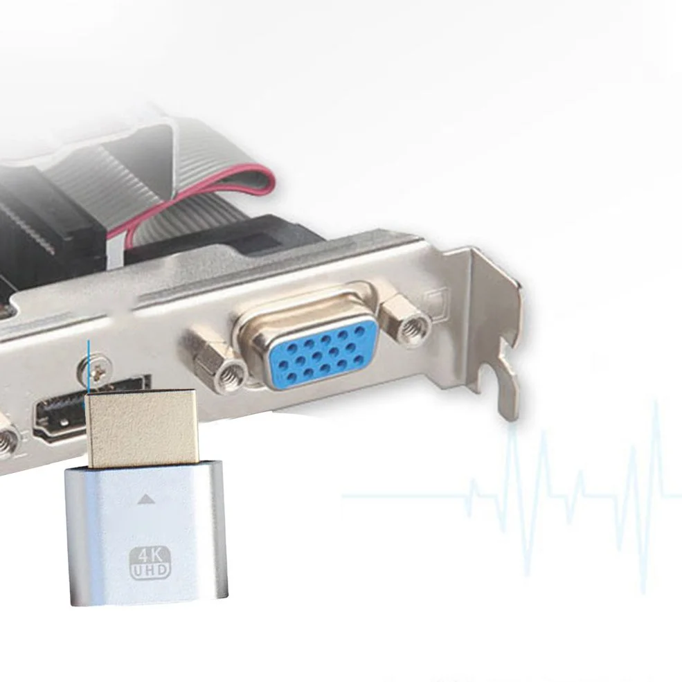 Виртуальный дисплей HDMI для всех систем 4K DDC EDID Dummy Plug Display Cheat Virtual Emulator Adapter - купить