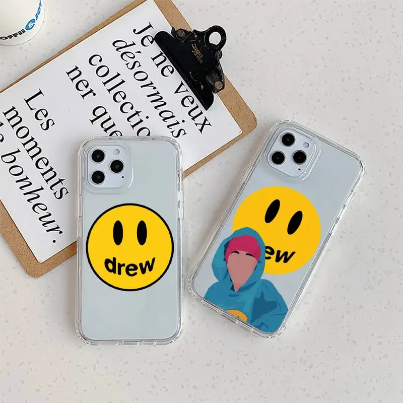 

Luxury D-Drew Justin Bieber House Phone Case For iPhone 11 12 Mini 13 14 Pro XS Max X 8 7 6s Plus 5 SE XR Transparent Shell