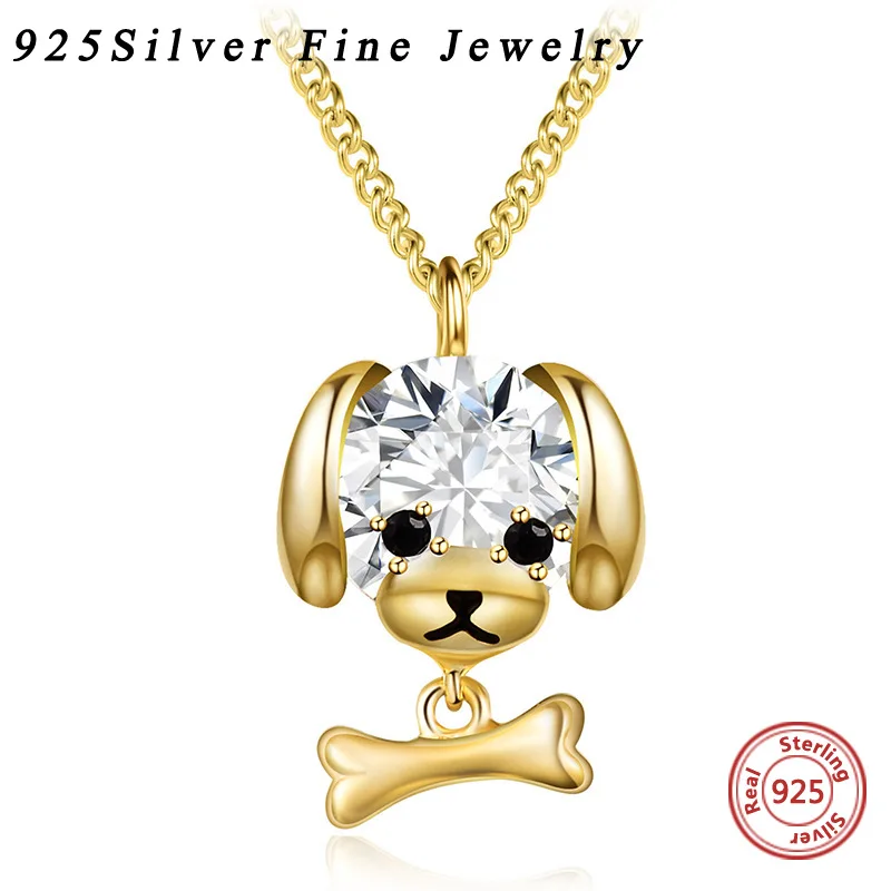 

Женское ожерелье из серебра 925 пробы с подвеской в виде щенка