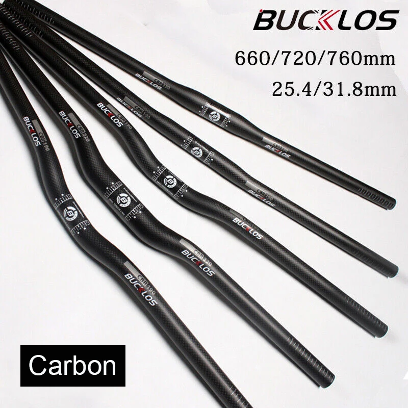 BUCKLOS Full Carbon Bike Handlebar 31.8mm 25.4mm MTB Handleb