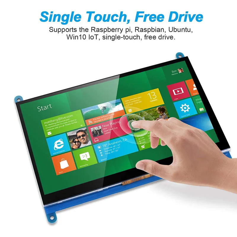 Raspberry Pi 4 сенсорный экран 7 дюймов емкостный ЖК-дисплей 1024*600 800*480 TFT дисплей для ПК