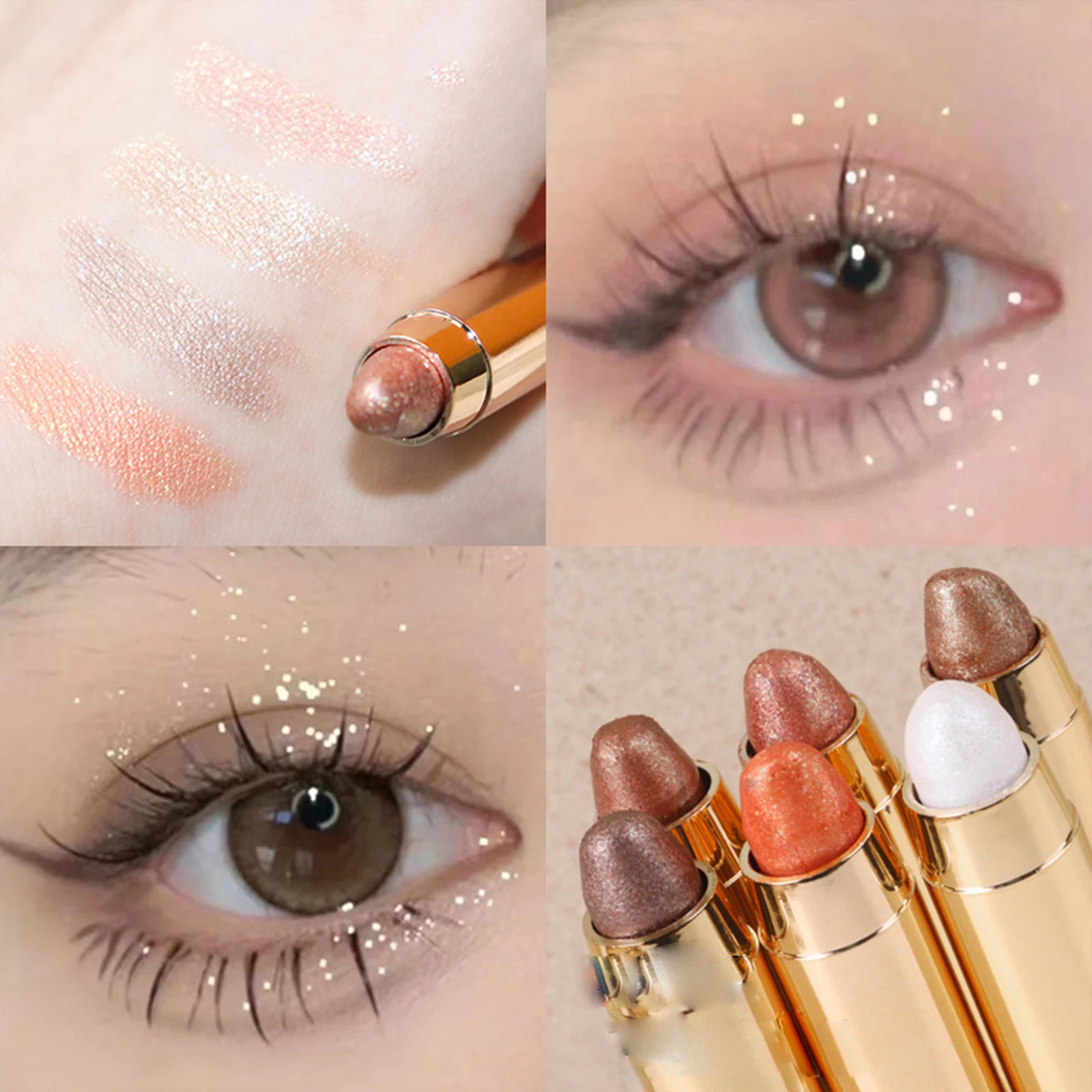 

New Double Head Shimmer Illusory Color Glitter Highlight Eye Shadow Pen PearlyLight Fine Repair Brightening Eye Shadow Stick